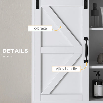 White Medicine Cabinet, Sliding Door, Adjustable Shelf, 22.8" x 7.8" x 24.4", White Wall Mounted Cabinets at Gallery Canada