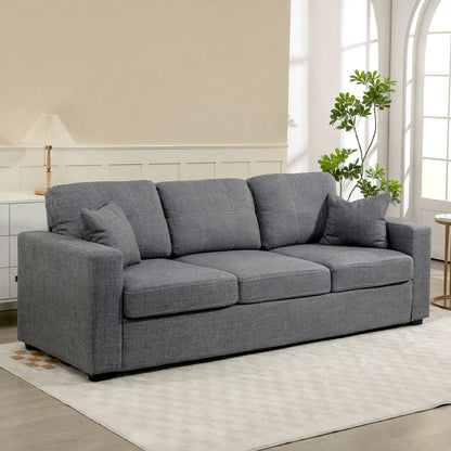 Modern Upholstered 3 Seater Sofa, Deep Seat, Dark Grey 3-Seater Sofas at Gallery Canada
