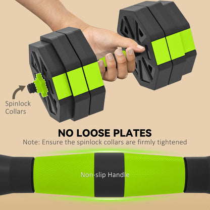 4-in-1 Adjustable Dumbbell Set, 66lbs, Green Dumbbells & Barbells at Gallery Canada