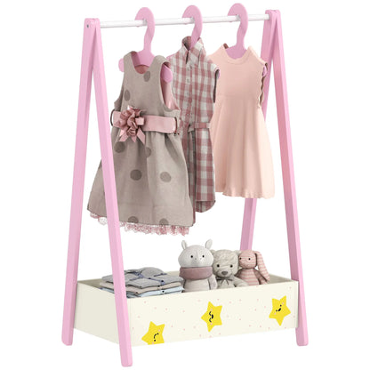 Kids Clothing Rack with Storage Shelf, Hangers, Pink Kids Bedroom Furniture at Gallery Canada