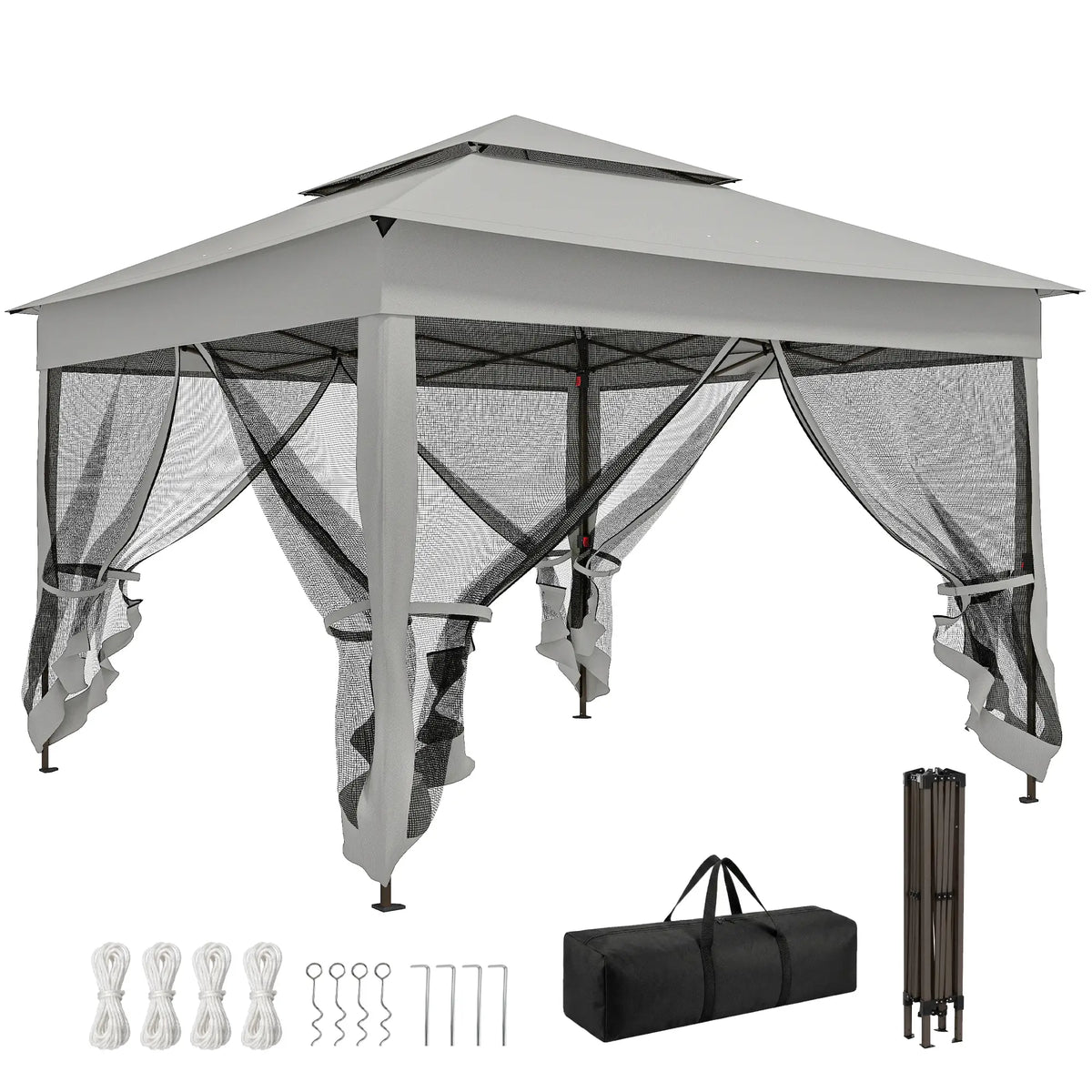 11' x 11' Pop Up Canopy Tent, Light Grey Pop Up Canopies at Gallery Canada
