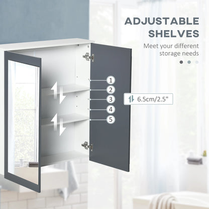 Wall Mounted Bathroom Mirror Cabinet, Double Doors, Adjustable Shelves, White Mirror Medicine Cabinets at Gallery Canada