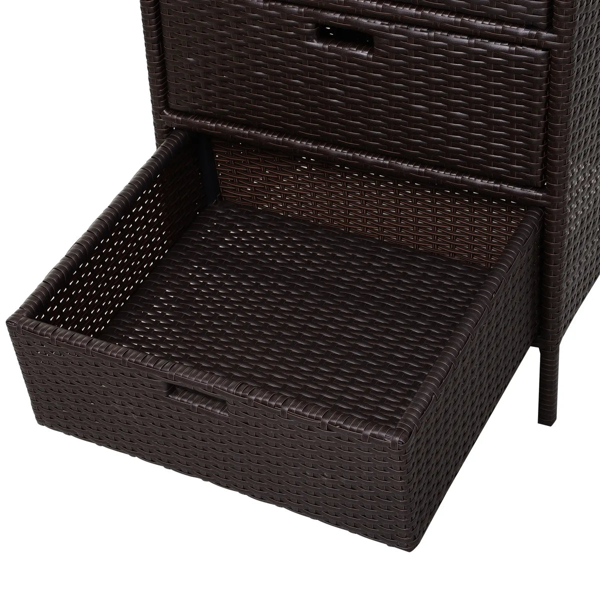 32" Rattan Wicker Patio Storage Cabinet With 3 Drawers Patio Storage Boxes at Gallery Canada