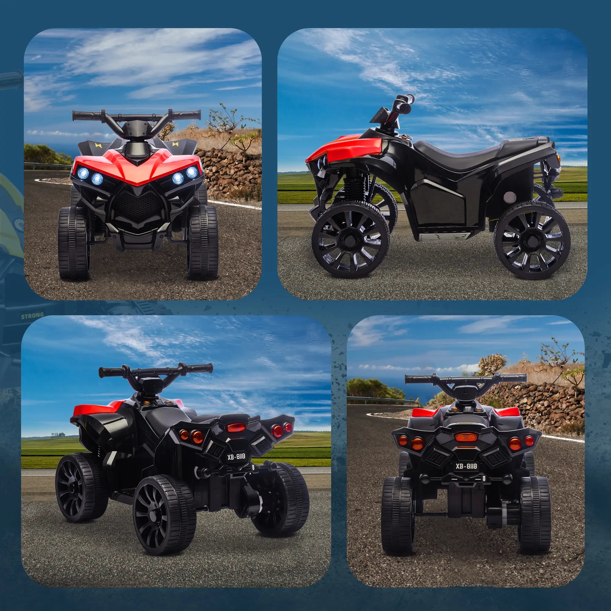 6V Kids ATV, 4 Wheeler Electric Ride on Car, for Ages 3-8, Red Electric Toy Cars at Gallery Canada