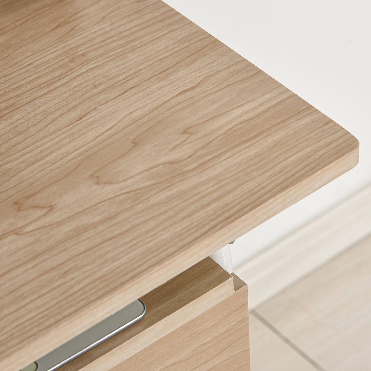 Foldable Computer Desk with Drawers, 6 Wheels, Natural Writing Desks at Gallery Canada
