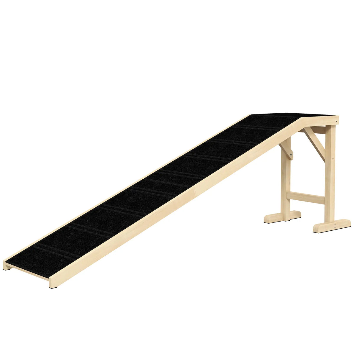 Pet Ramp Bed Steps, Non-Slip Carpet, 74"L x 16"W x 25"H, Natural Dog Stairs Natural, Black at Gallery Canada