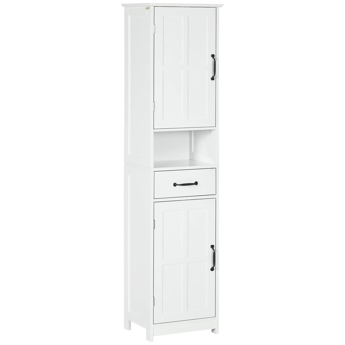 Modern Bathroom Cabinet, Narrow Vanity with Open Shelf, White Bathroom Cabinets White at Gallery Canada