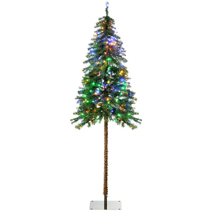 6' Artificial Christmas Tree, Pencil Shape, Steel Base, Warm White or Colorful LED Pencil Christmas Trees Green at Gallery Canada