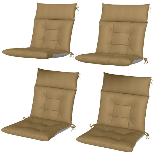 Patio Chair Cushions Set Of 4, Waterproof Non-Slip, 44"x21", Khaki Patio Chair Cushions Khaki, Grey at Gallery Canada