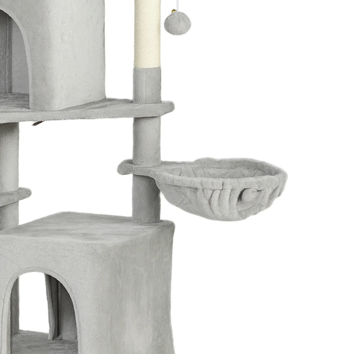 Cat Tree, 70 Inch Multi-Level Tower with Condos, Beds, Hammock, Light Grey Cat Towers at Gallery Canada