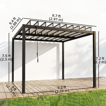 9.5 X 10 Ft Aluminum Louvered Pergola With Clear PC Roof, Clear Pergolas at Gallery Canada