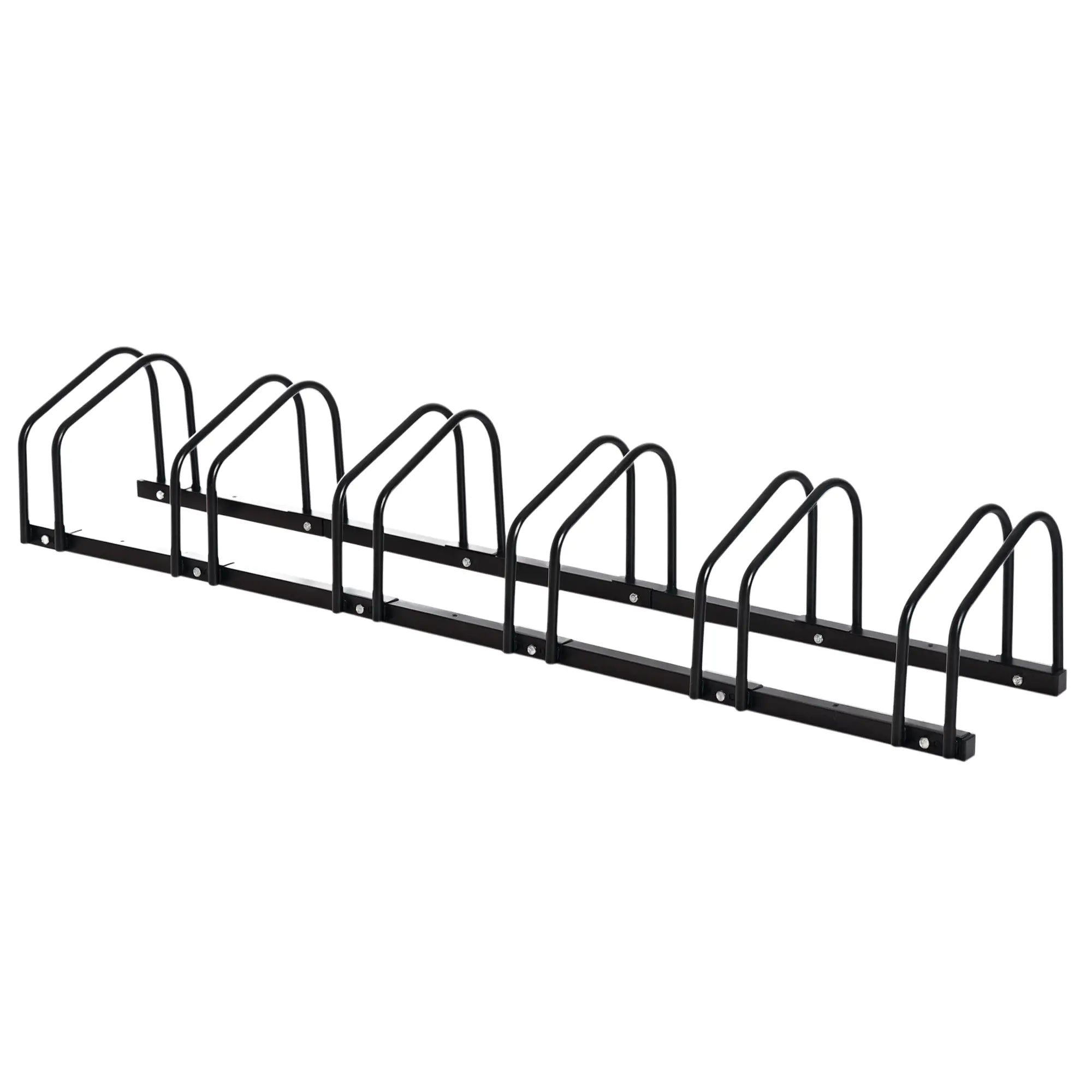 6-Bike Bicycle Floor Parking Rack, Cycling Storage Stand, Black Bike Parking Stands Black at Gallery Canada
