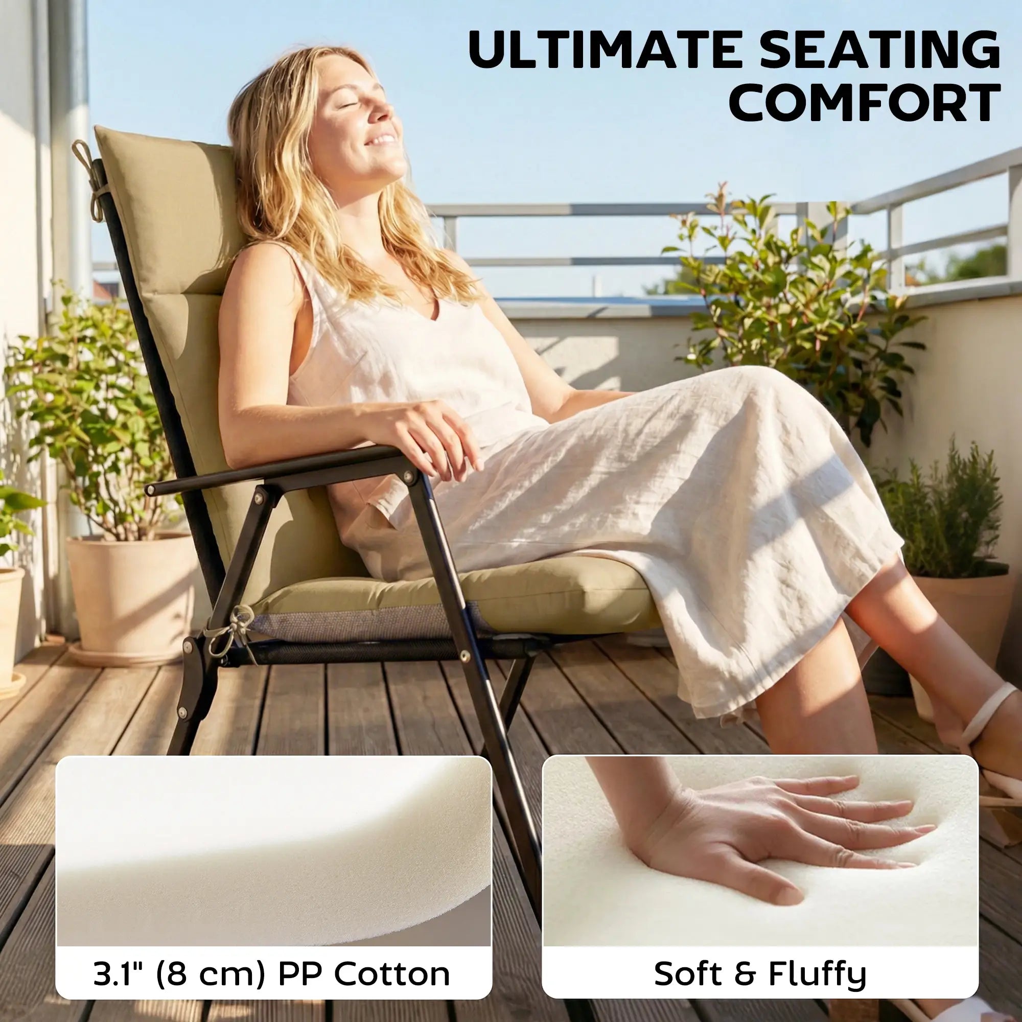 Patio Chair Cushions Set Of 4, Waterproof Non-Slip, 44