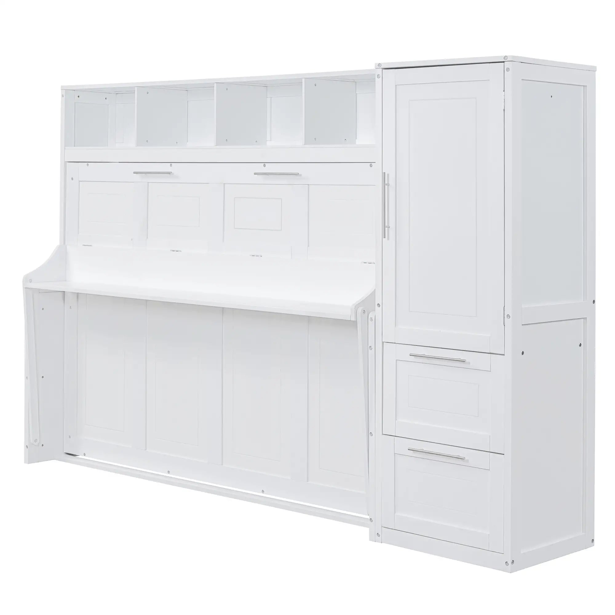 Murphy Bed with Side Flip, Closet, Drawers, 112