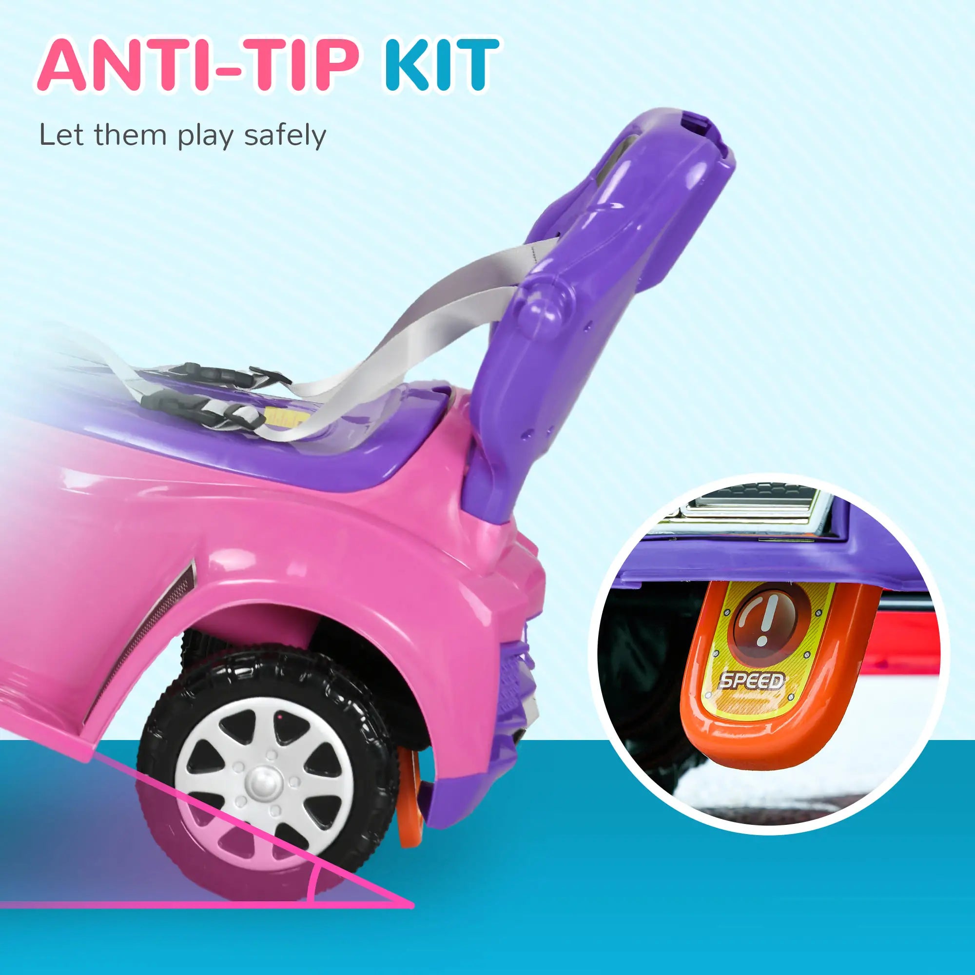 3 in 1 Kids Push Car, Toddler Sliding, Foot to Floor, Pink Push Cars for Toddlers at Gallery Canada