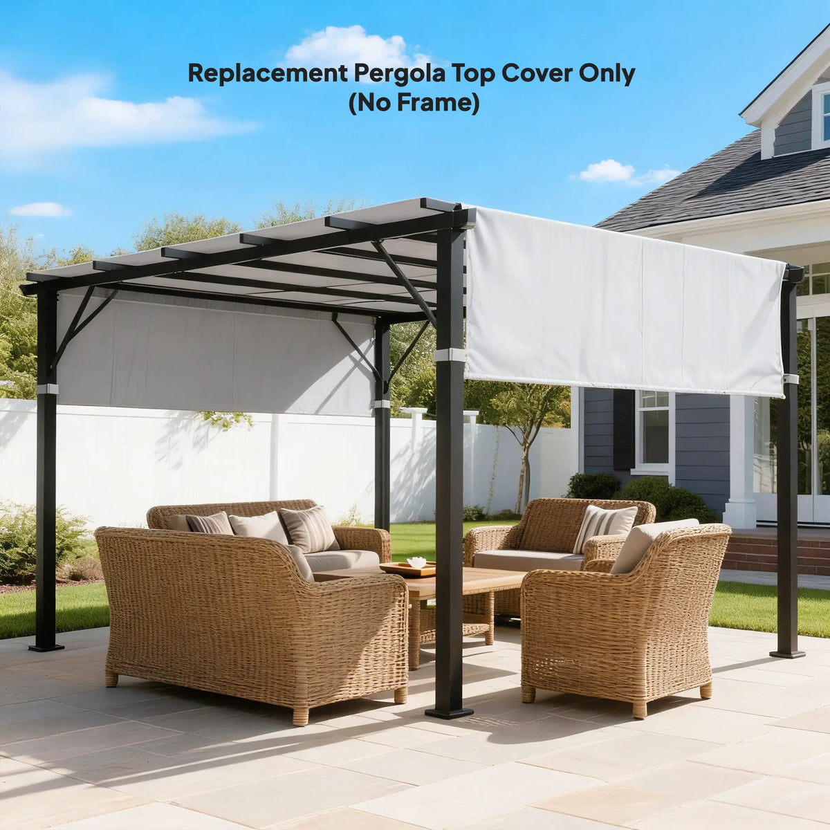 2 Pcs UV Protection Pergola Canopy, 10' x 10', Light Grey Gazebo Canopy Replacement at Gallery Canada