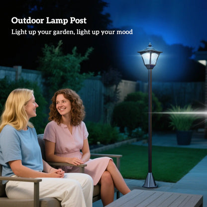 Solar Lamp Post, LED Streetlight, Outdoor Light, Waterproof, 47"H, Black Solar Post Lamps at Gallery Canada