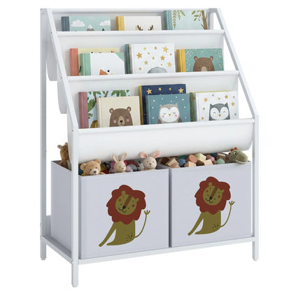 3-Tier Sling Bookshelf With Toy Storage, Montessori Organizer Baby & Kids Storage at Gallery Canada