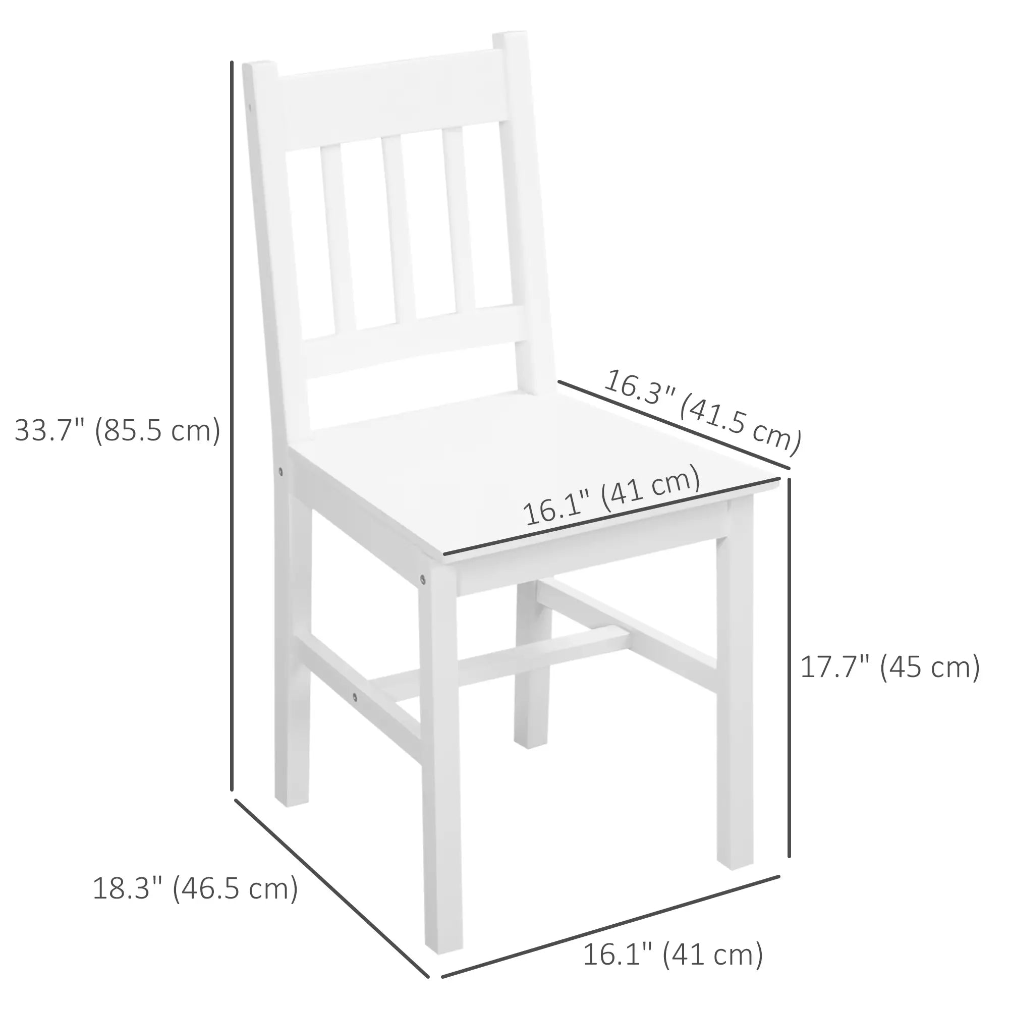 Dining Chairs Set of 2, Kitchen Chair, Pine Wood, White Bar Stools at Gallery Canada