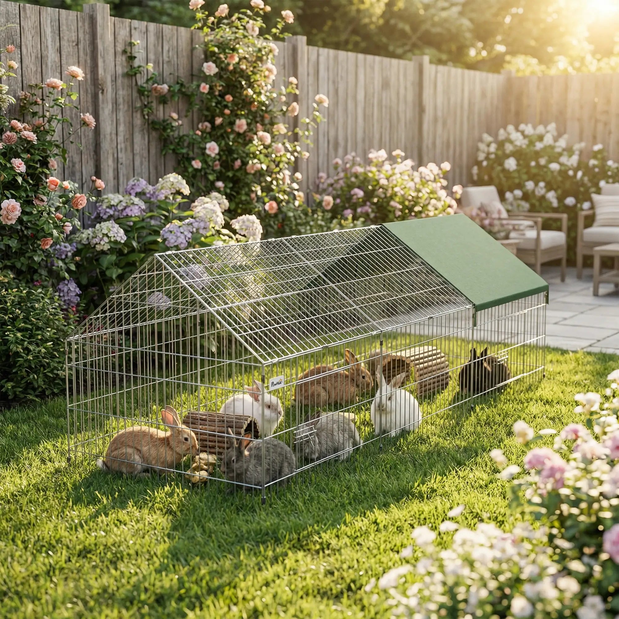 Metal Chicken Coop, UV-Resistant Cover, 106