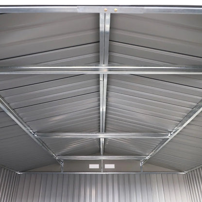 13' Metal Garden Storage Shed, Foundation Kits Included, Brown Sheds at Gallery Canada