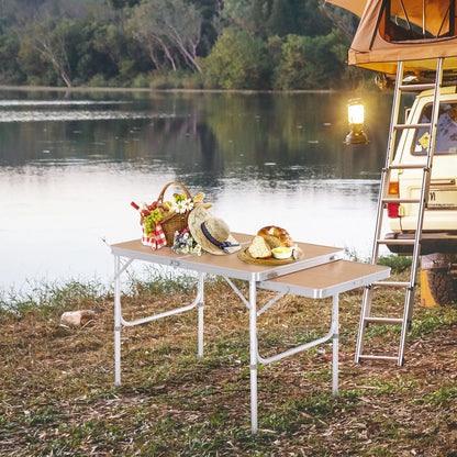 3ft Aluminum Folding Picnic Table, Portable Outdoor, 2 Adjustable Height Picnic Tables & Camping Chairs at Gallery Canada