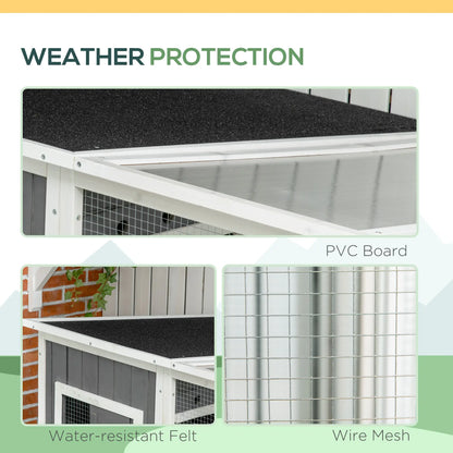Wooden Cat Catio, 66.5"L Outdoor Cat House, PVC Roof, Multiple Platforms Outdoor Cat Enclosures at Gallery Canada