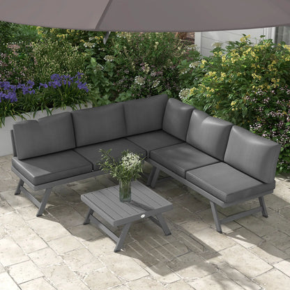 Outdoor Corner Garden Set, 4-Piece Convertible Furniture, Grey Patio Furniture Sets at Gallery Canada