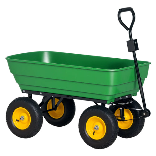 Heavy Duty Garden Dump Cart, 440lbs, Steel Frame, 12