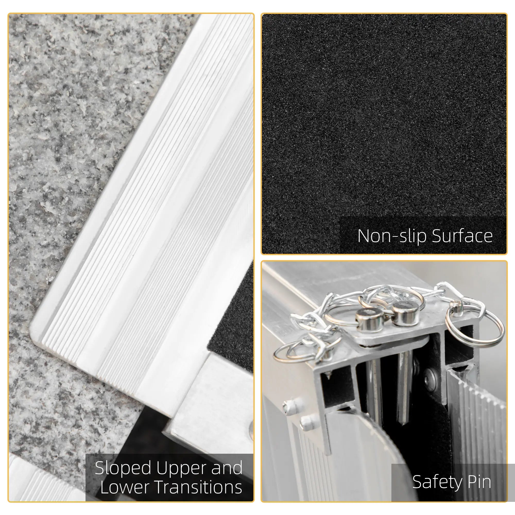 2' Portable Wheelchair Ramp, Aluminum, Single-Fold, Scooter Handle Knee Walker & Wheelchair Ramps at Gallery Canada