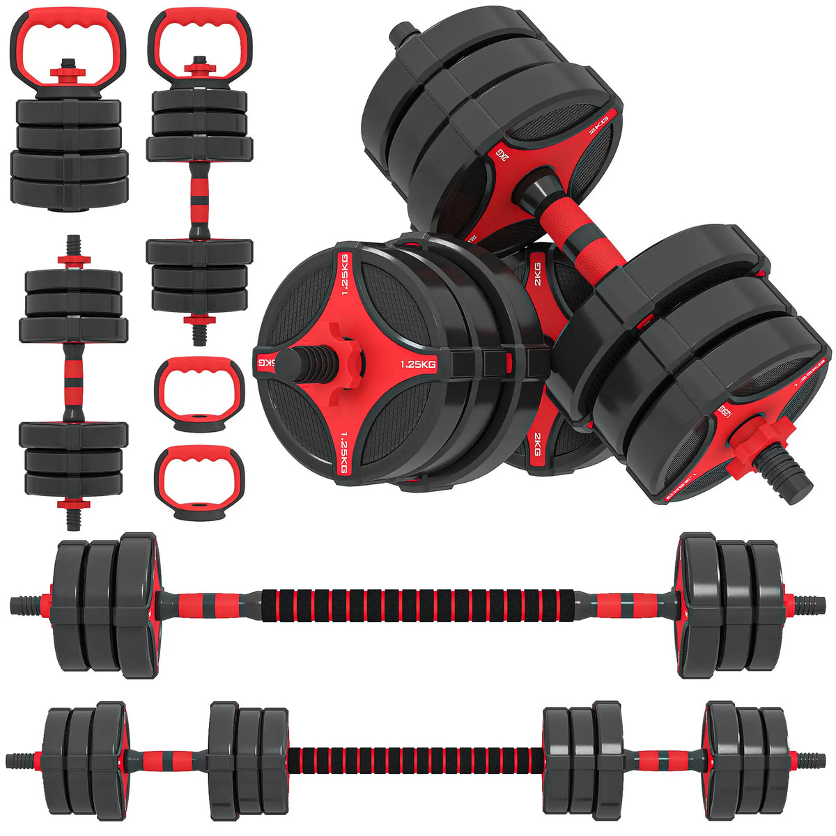 5-in-1 Adjustable Dumbbell Set, 66 lb, Converts To Barbell Dumbbells & Barbells Multi Colour at Gallery Canada