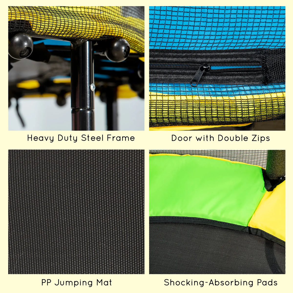 4.6FT Kids Trampoline with Enclosure Net, Indoor Outdoor, Black Trampolines at Gallery Canada