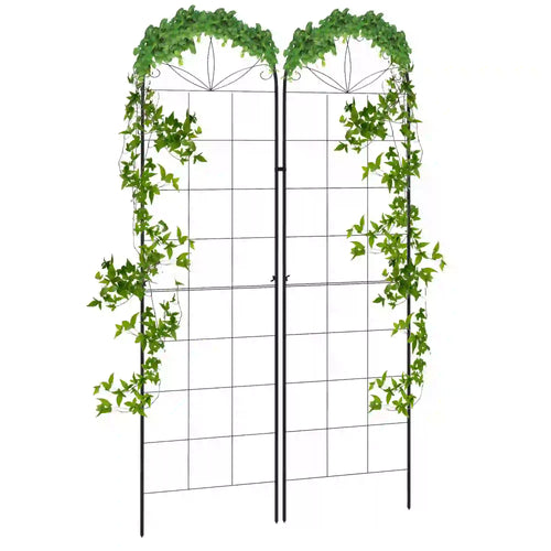 2 Pcs Metal Garden Trellis, Outdoor Plant Support for Climbing Plants