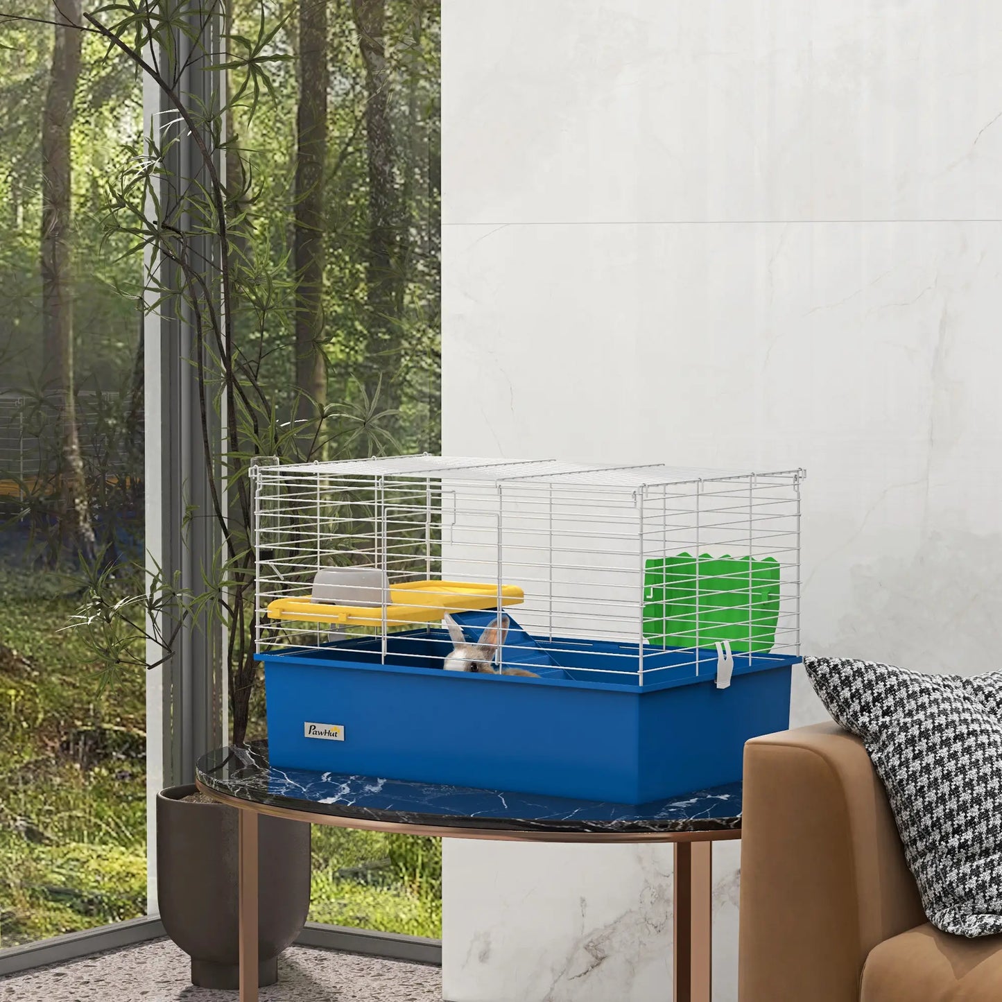 18.5" Small Animal Cage, Water Bottle, Food Dish, Platform, Ramp, Blue Houses & Habitats at Gallery Canada