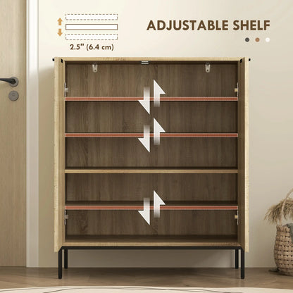 Shoe Storage Cabinet for 15 Pairs, Adjustable Shelves, Oak Shoe Storage Cabinets & Racks at Gallery Canada