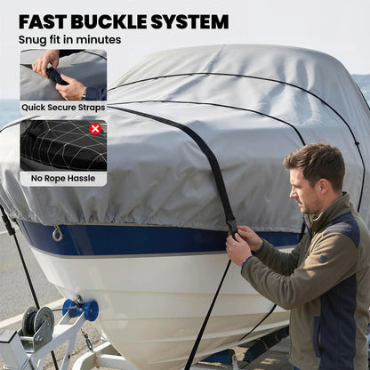 22-24 Ft Trailer Boat Cover, 3000mm Waterproof, Light Grey Water Sports & Boating Supplies at Gallery Canada