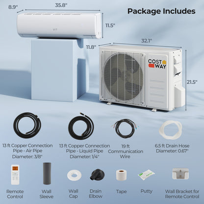 17000 BTU 208/230V Mini Split AC Heat Pump, White Mini Split Air Conditioners at Gallery Canada