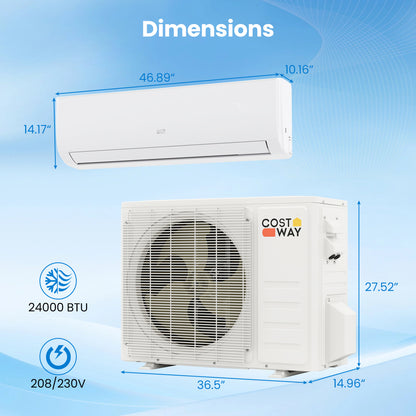 24000 BTU 21 SEER2 Mini Split AC Heater, White Mini Split Air Conditioners at Gallery Canada