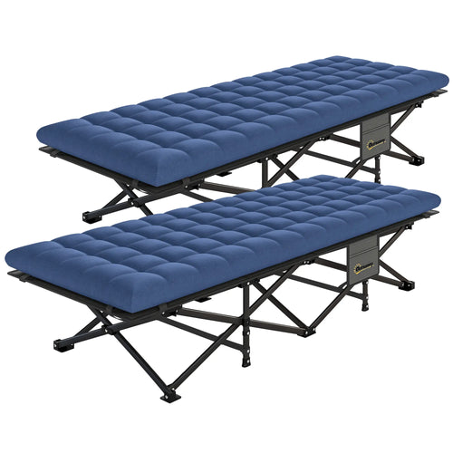 Set Of 2 Camping Cots With Soft Pad, 32