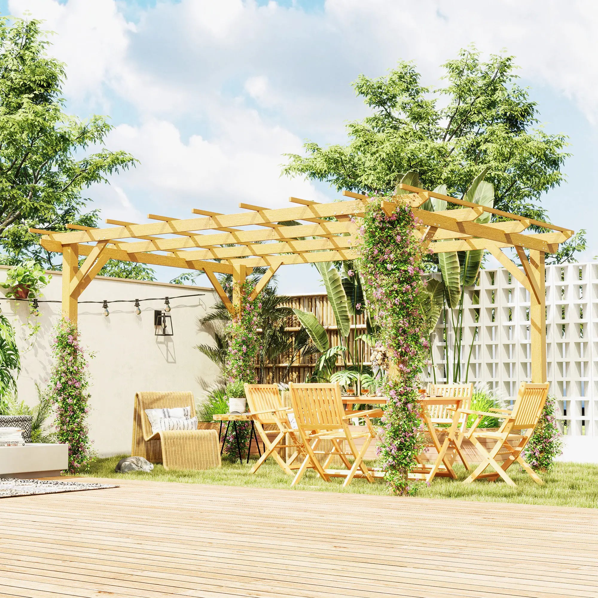 10' x 13' Wood Pergola, Outdoor Gazebo for Garden, Patio Pergolas at Gallery Canada