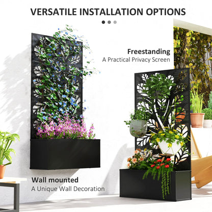 Metal Raised Garden Bed With Privacy Panel, Outdoor Planter Box Raised Garden Beds at Gallery Canada