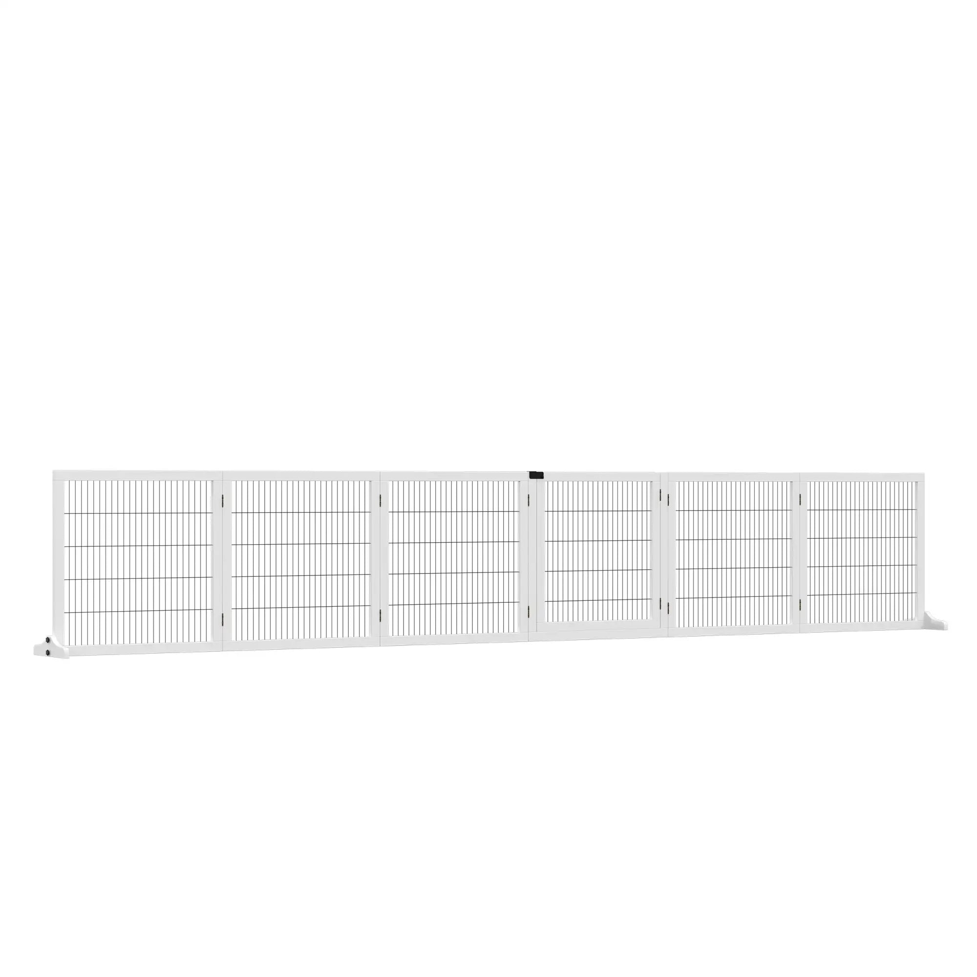 Wooden Freestanding Pet Gate, 2 Support Feet, White Houses, Kennels & Pens White at Gallery Canada