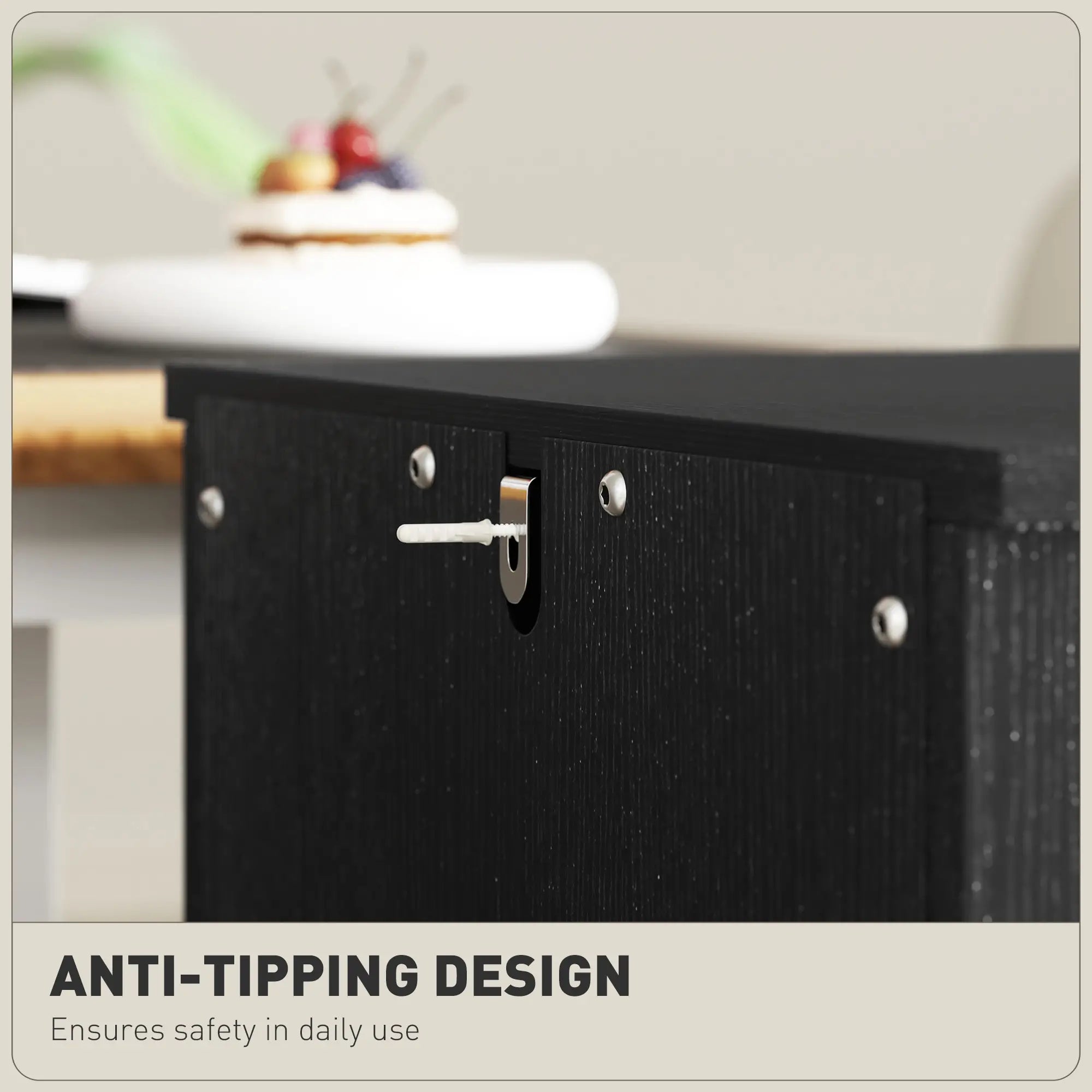 Vertical 2-Drawer Filing Cabinet, Rustic Farmhouse, A4 Letter Size, Distressed Black, Black Office Cabinets & Cupboards at Gallery Canada