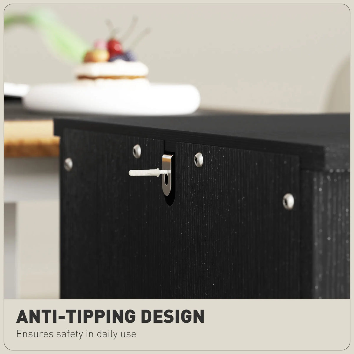Vertical 2-Drawer Filing Cabinet, Rustic Farmhouse, A4 Letter Size, Distressed Black, Black Office Cabinets & Cupboards at Gallery Canada