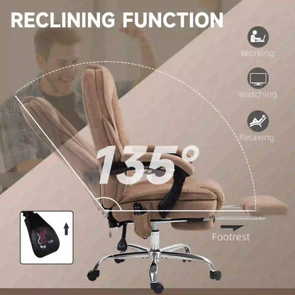 Massage Office Chair, Reclining Computer Chair, Adjustable Height, Brown Massage Chairs at Gallery Canada