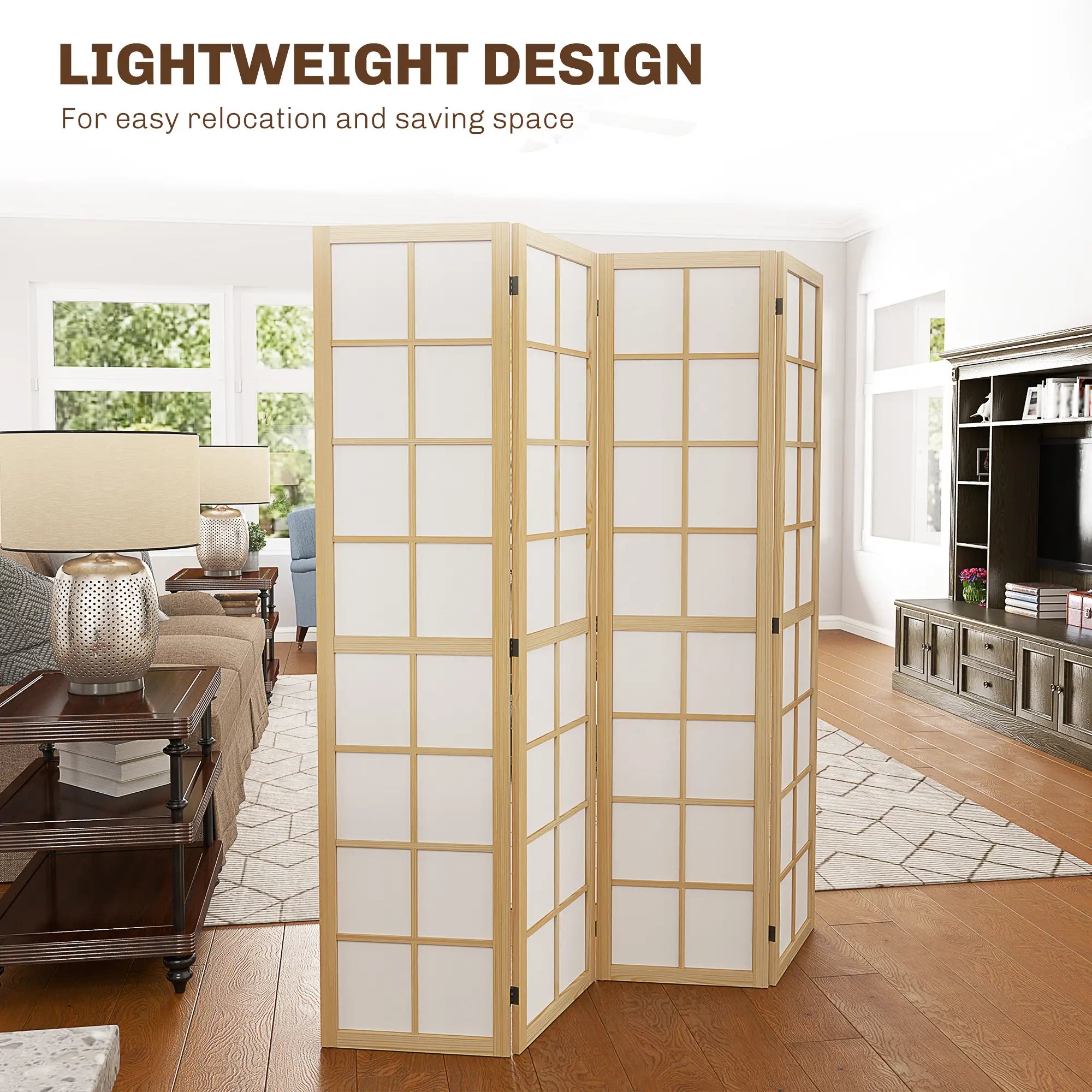 4 Panel Room Divider, 5.6 ft, Folding Partition for Home, Office, Bedroom Room Dividers at Gallery Canada