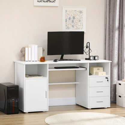 Computer Desk With Keyboard Tray, Drawers, White Computer Desks at Gallery Canada