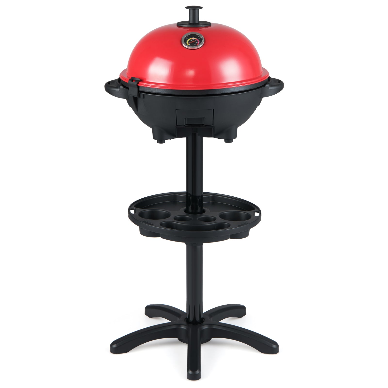 Electric BBQ Grill 1200W Indoor Outdoor Grill with 2-Zone Non-Stick Grilling Plate-RE, Red Outdoor Grills Red at Gallery Canada