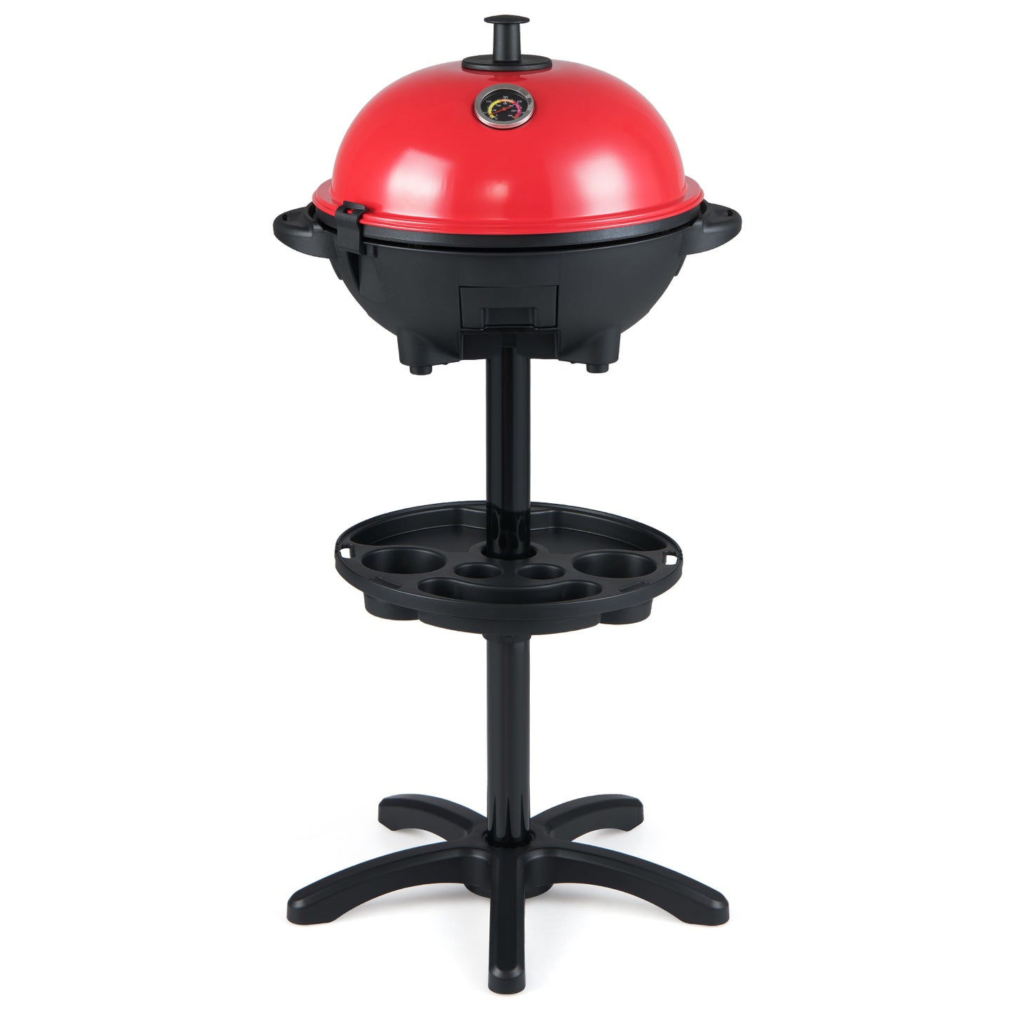 Electric BBQ Grill 1200W Indoor Outdoor Grill with 2-Zone Non-Stick Grilling Plate-RE, Red Outdoor Grills Red at Gallery Canada