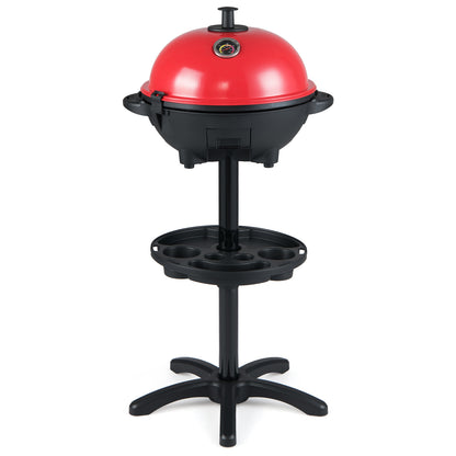 Electric BBQ Grill 1200W Indoor Outdoor Grill with 2-Zone Non-Stick Grilling Plate-RE, Red Outdoor Grills Red at Gallery Canada